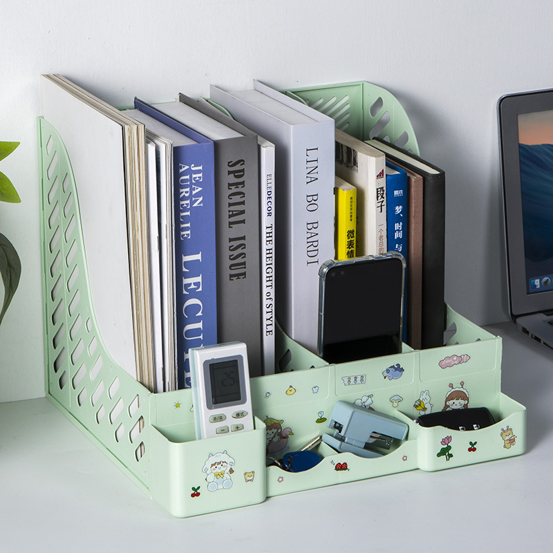 Foreign trade office supplies wholesale thickened four-column desktop file rack data frame book stand File frame stationery storage box