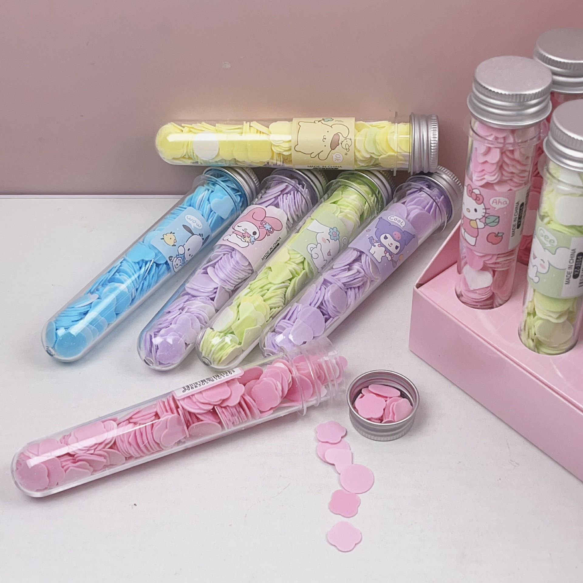Cute Cartoon Shape Test Tube Soap Tablets Creative Disposable Hand Washing Tablets Fun Portable Student Soap Tablets