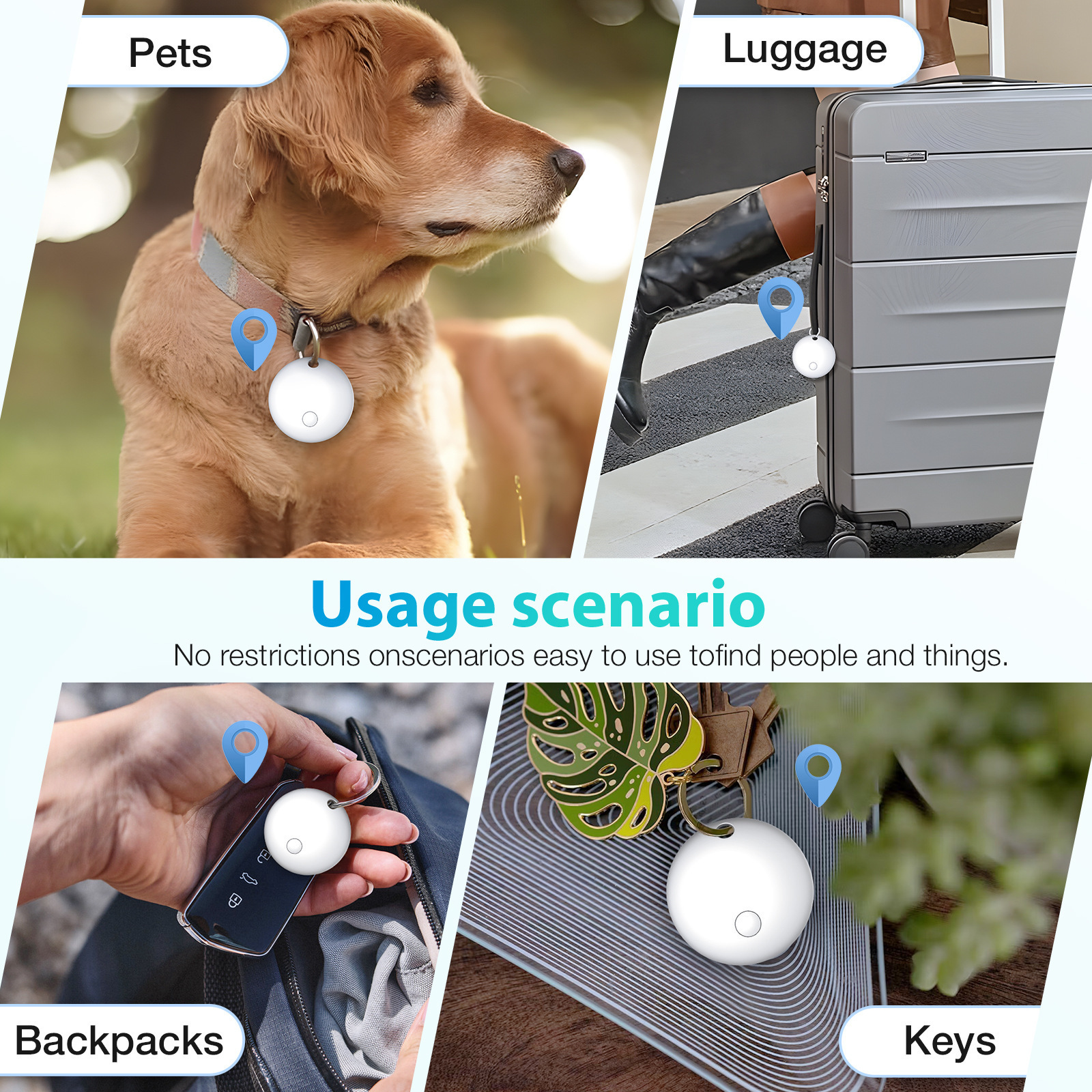 Suitable for Apple Anti-Loss Device Find My, Locate Airtag, Pet Tracking, Smart Dual-System Anti-Loss Locator