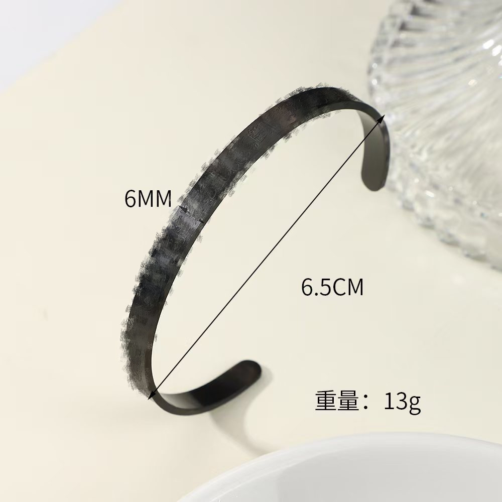 Cross-Border Stainless Steel C-Shaped Quran Arabic Bracelet Engraved Adjustable Titanium Steel Bracelet Unisex Gift