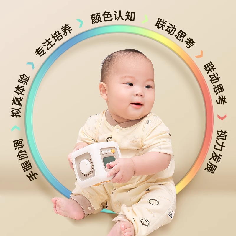 Montessori early education Rubik's cube moving music infant educational busy ball 1-2 years old baby training hexahedron toy