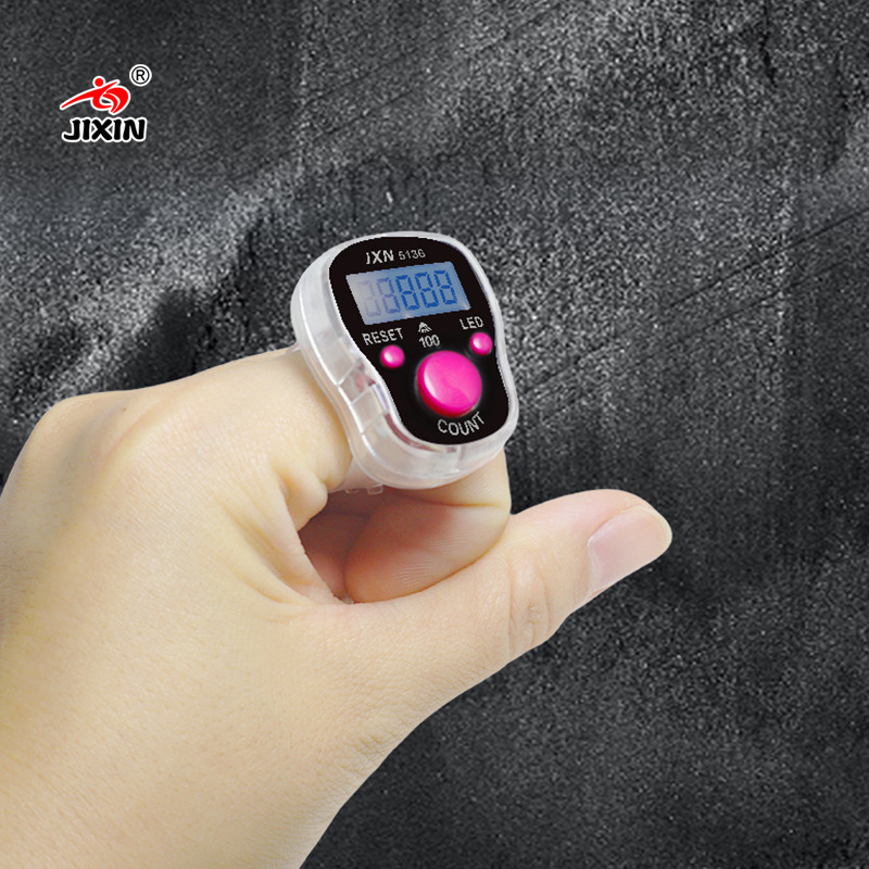 Ring counter 100 whole flash light prompt clear flash light prompt with LED light finger counting hand press