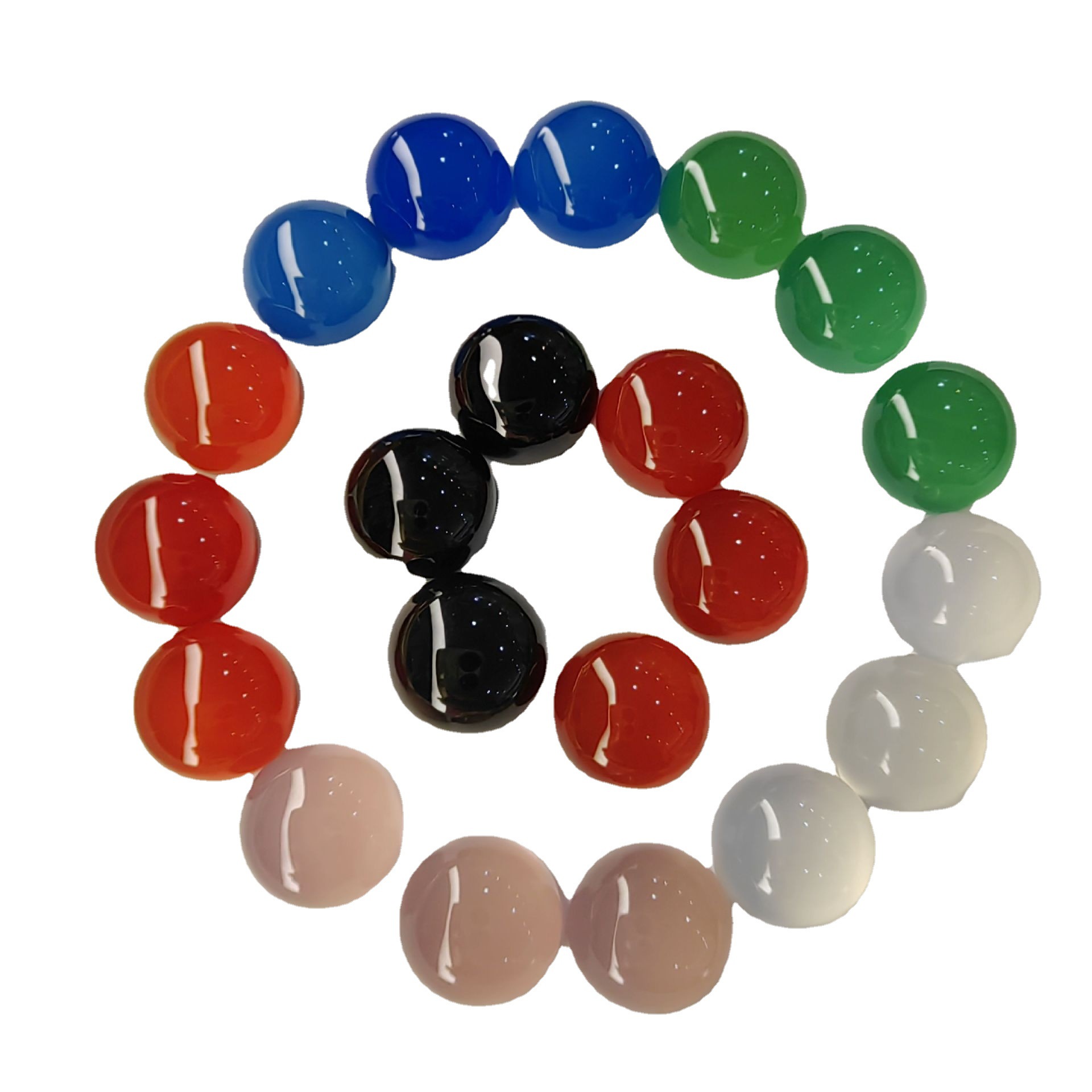 Natural agate ring round flat bottom arc surface patch factory direct diy jewelry accessories Jade with bare stone