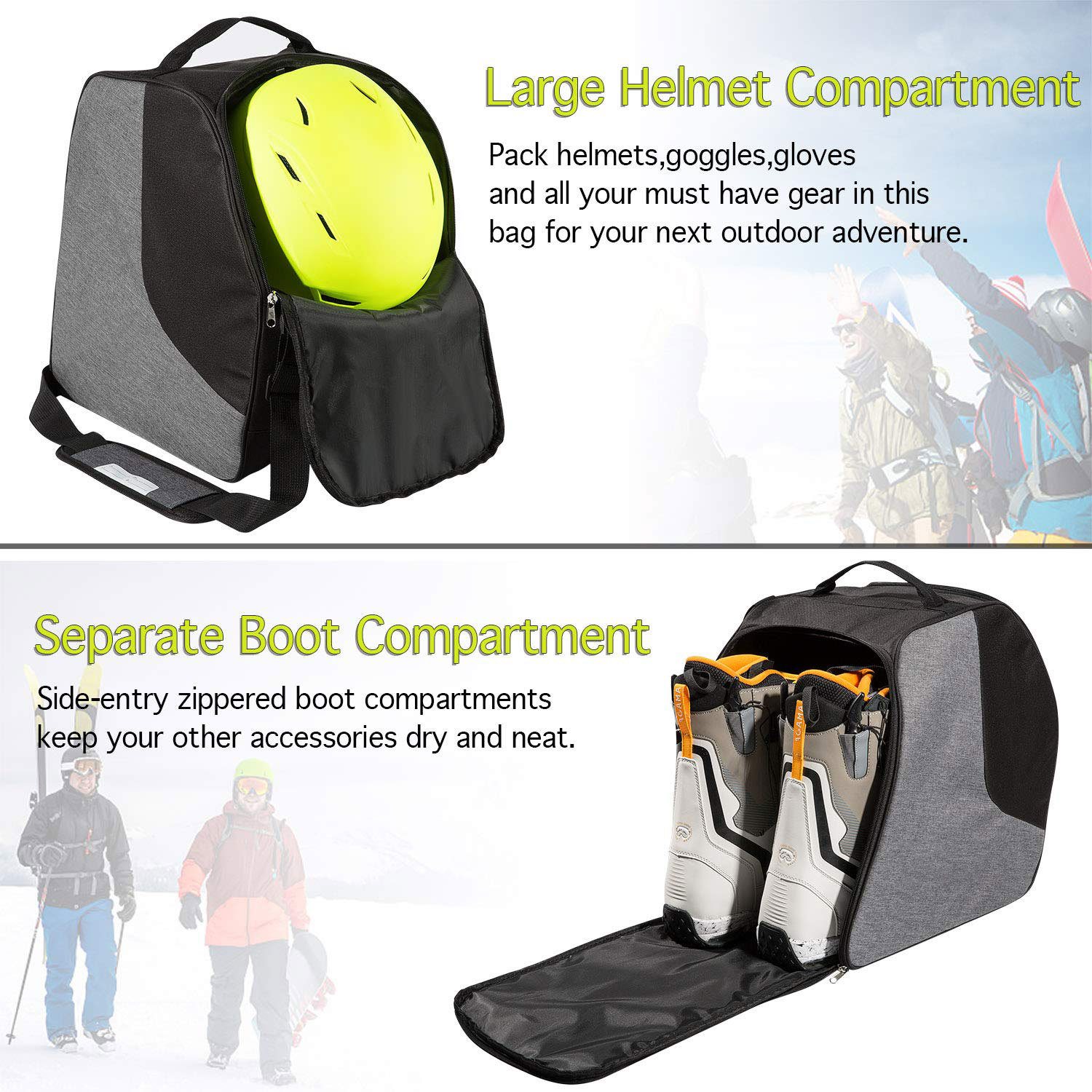 Amazon Cross-border Outdoor Ski Equipment Storage Shoulder Bag Ski Boots Bag Ski Boots Waterproof Pulley Crossbody