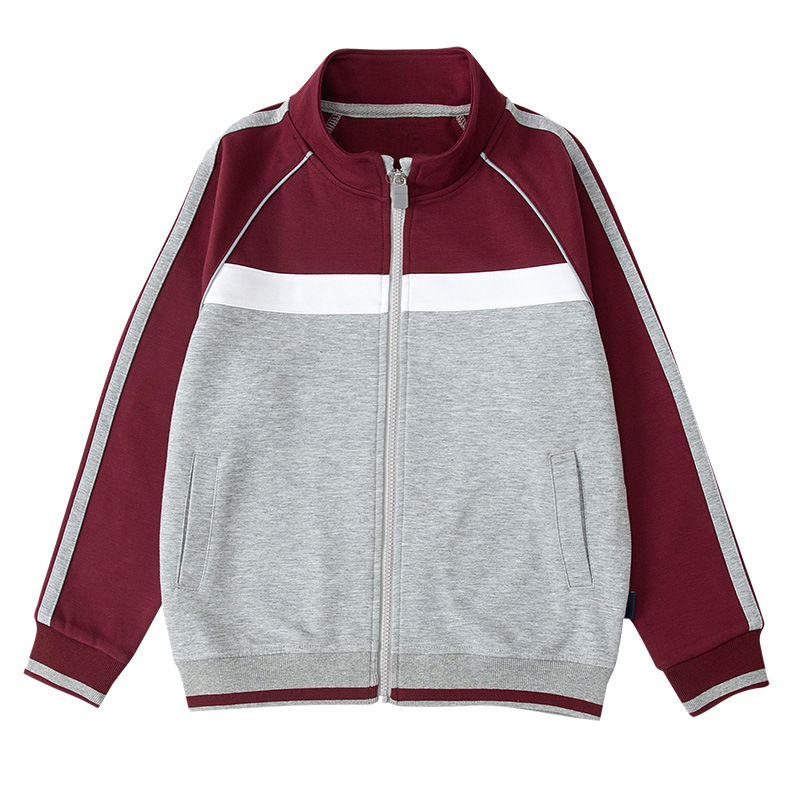 Primary and Secondary School Uniforms, Kidsren's Baseball Uniforms, Boys' Stand-Up Collar Zipper Shirts, Navy Blue Sports Suits, Middle and High School