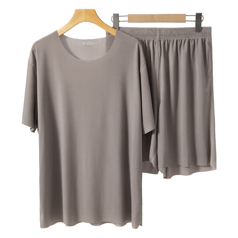 Jack Couple Style Men's Home Clothes Set Ice Silk Thin Home Pajamas Women Can Wear Summer Hot Style Douyin