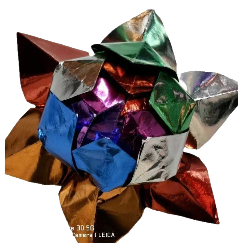 Buddhist Supplies Handmade Folding Nine-Grade Colorful Small Lotus Flower Diameter 18cm Finished Product Delivery Colorful Seven Colors