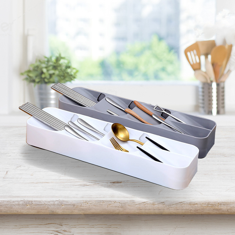 Tableware Storage Organizer Kitchen Drawer Split Knife, Fork and Spoon Storage Box Knife Rack Cutter Drawer Storage Box