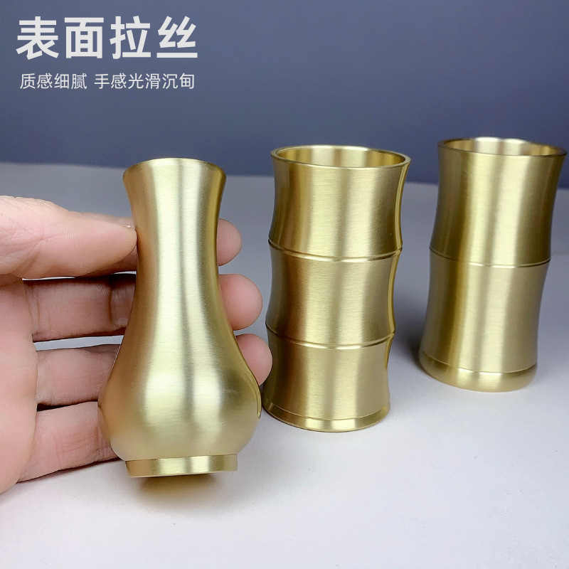 Incense bottle incense Cup tool storage bottle incense bottle bamboo bottle incense Cup brass tea set bottle office tea room Pen Holder