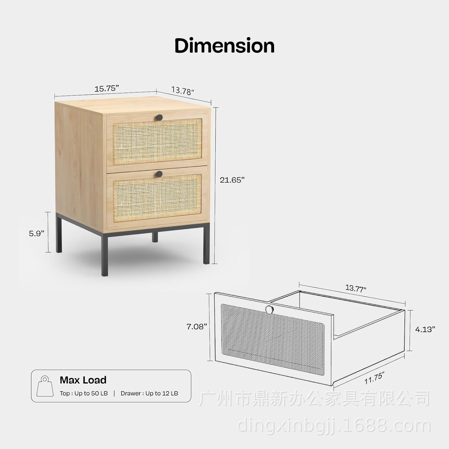 Amazon's Best-Selling Modern and Simple Rattan Bedside Table Set of 2 with 2 Drawers Coffee Table