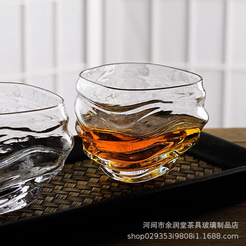 High Borosilicate Glass Water Cup Creative Spiral Juice Cup Shanhe Cup Whisky Wine Glass Household Kung Fu Tea Set