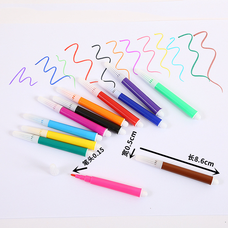 Factory children's art supplies washable color brush graffiti pen 3/4/5/6/8 color bag children's watercolor pen