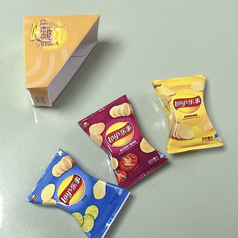 1:12 doll house simulation mini with bottom drag potato chips miniature food play scene ornaments