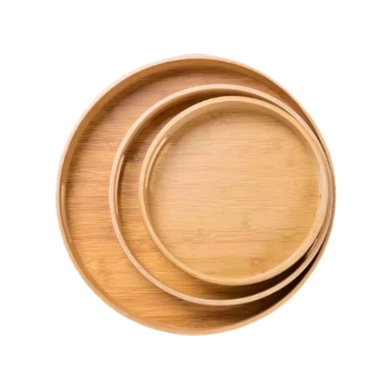 Wooden Japanese-style Round Bread Tray Rectangular Round Tea-making Tray Bamboo-wood Household Tea Cup Tray Tray