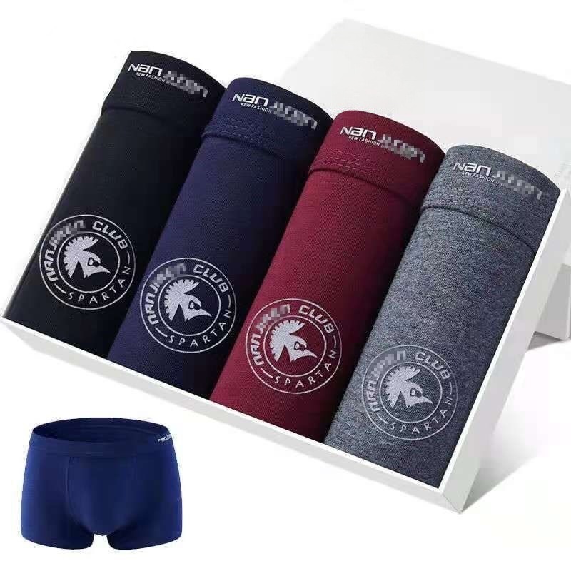2 Pack Men's Underwear Boys Cotton Boxers Comfortable Printed Breathable Boxer Shorts Head Men's plus size Bottom