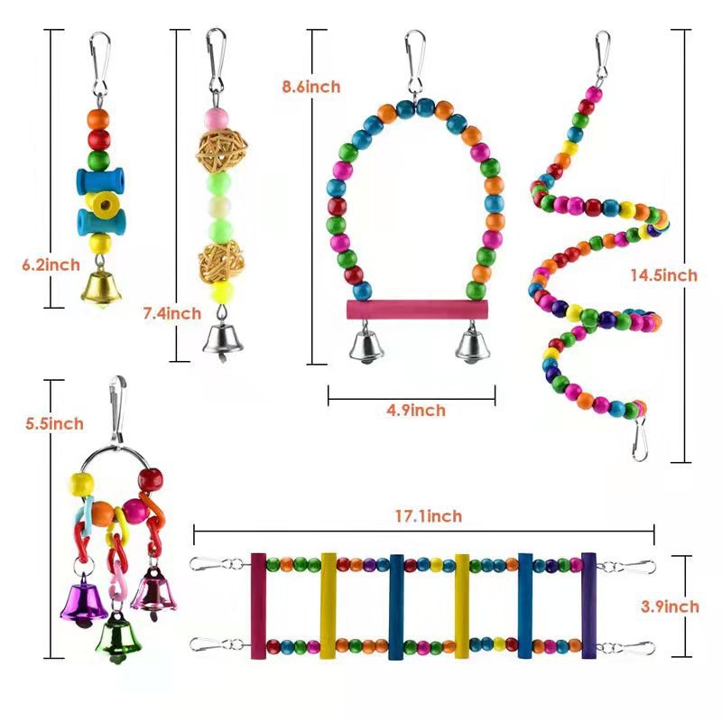 10-piece parrot combination toy bird toy swing ladder stand foreign trade combination hot sale