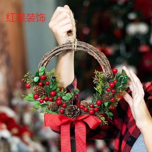 Simulation Red Fruit Fork Acacia Bean Fortune Fruit Simulation Holly Fruit Fortune Fruit Home Decoration Christmas Red Fruit