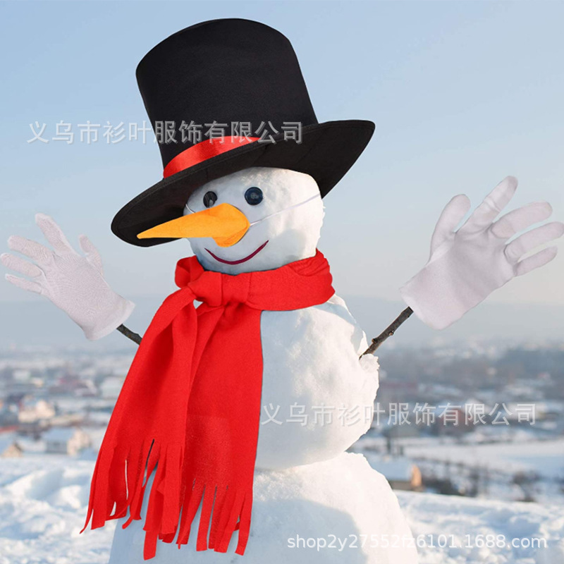Halloween Snowman Hat Christmas Adult Kit Snowman Hat Black Felt Hat Magic Hat Top Hat