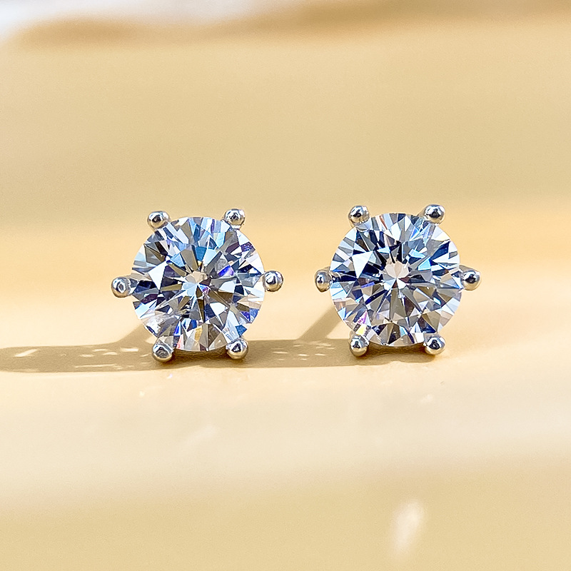 Серьги из моиссанита для мужчин и женщин, элегантные, простые, из стерлингового серебра