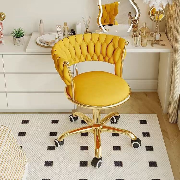 Beiyao Light Luxury Makeup Chair Bedroom Dressing Stool Home Dressing Table Chair Golden Nail Chair Computer Chair Desk Chair