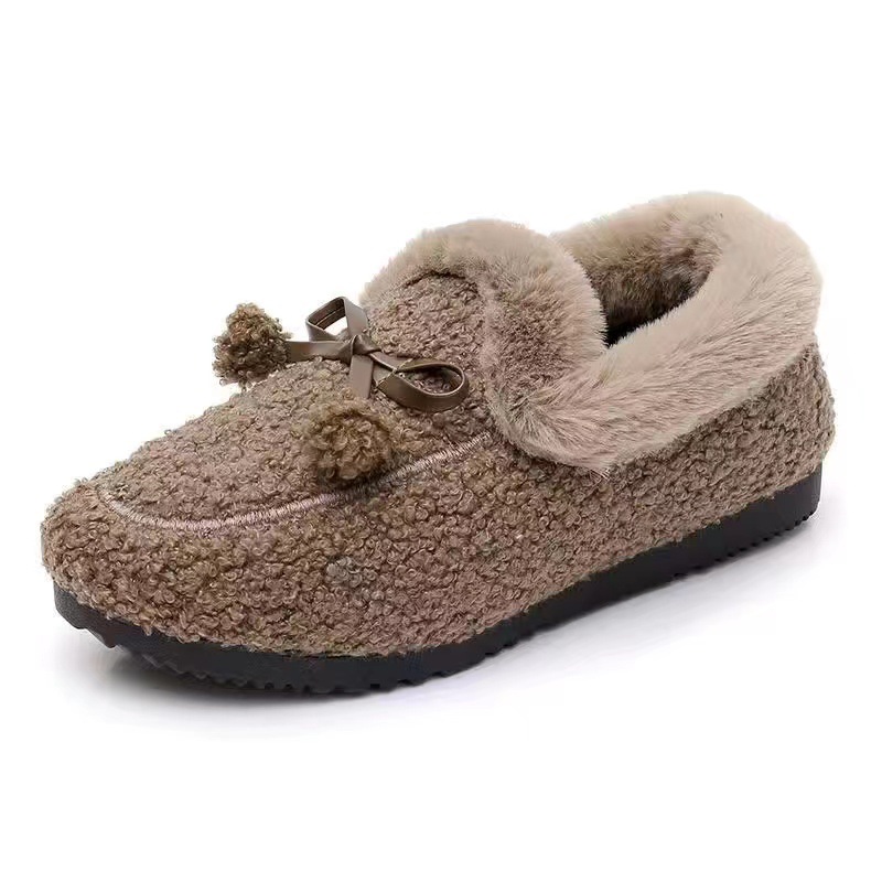 Winter Warm cotton slippers women's indoor thick-soled non-slip warm cotton-padded shoes soft-soled plush confinement loafers
