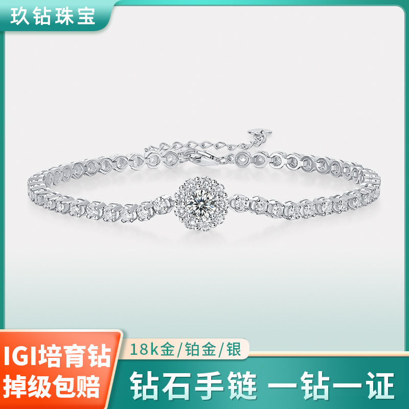 Прямые поставки 18K золото индивидуальные ювелирные изделия S925 серебряный браслет для женщин высокого класса с искусственными бриллиантами