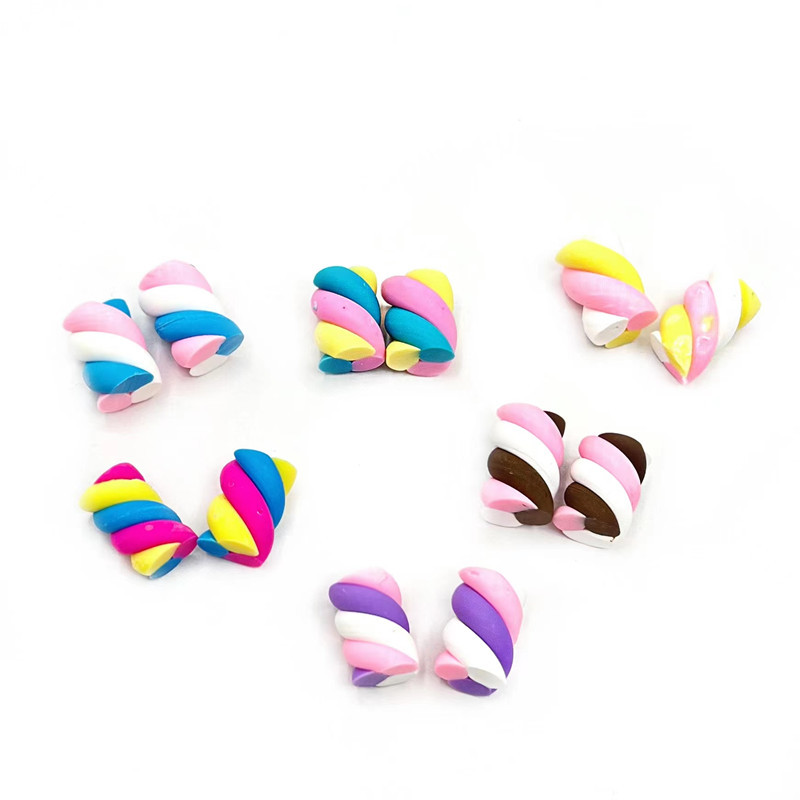 Color soft ceramic cotton candy cotton stick cream glue simulation food play material diy accessories mobile phone shell accessories