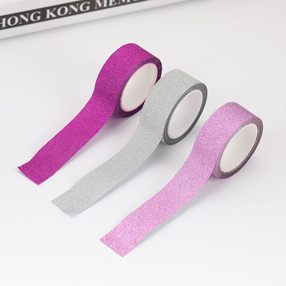 Factory supply pure white silver powder small tube glitter powder tape creative decoration Halloween gold powder tape wholesale
