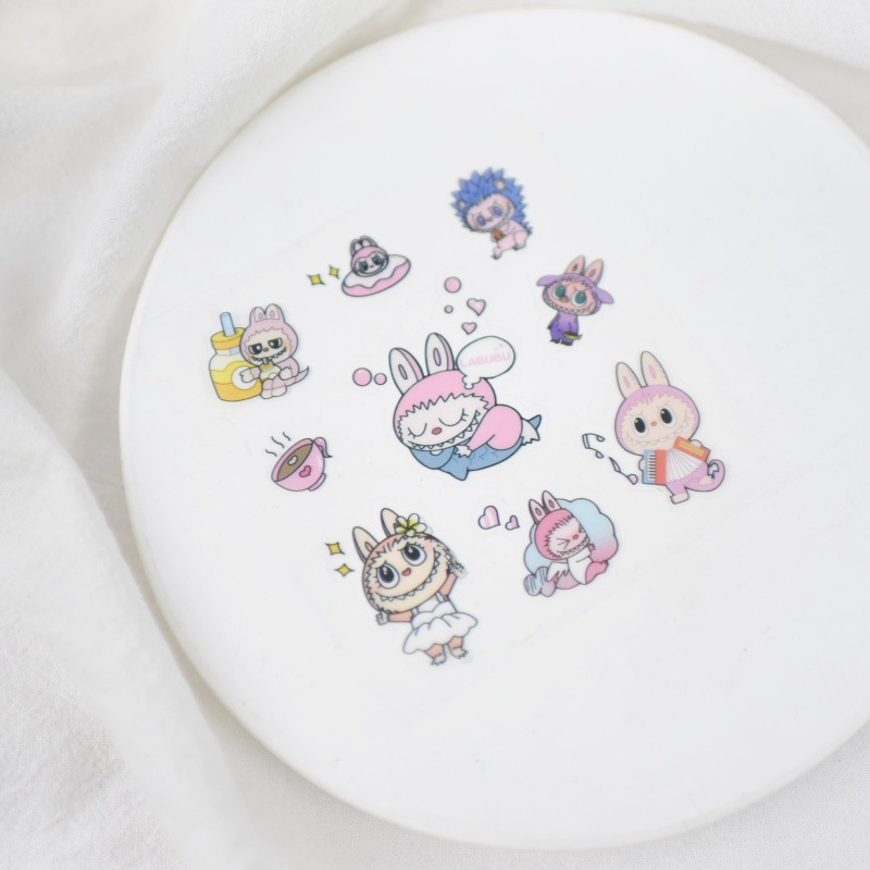 LABUBU cute cartoon hand account sticker creative children's hand account sticker pvc goo card sticker optional DIY sticker