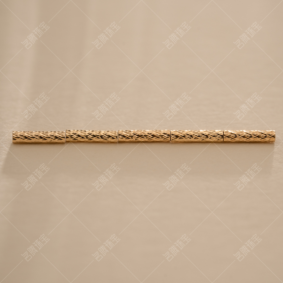 18K Gold Accessories, Engraved Round Tube, DIY Gold Au750 Necklace, Bracelet, Engraved Tube, Choker, Hollow Tube, New Gold Model