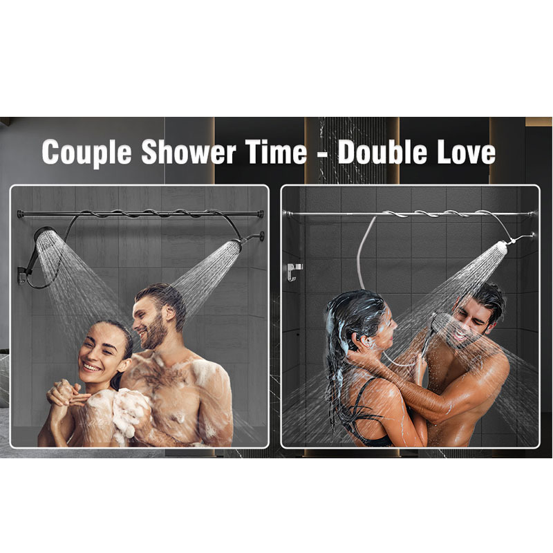 Cross-Border American Concealed Shower Head Complete Set of Socket Extension Rod Bracket Stainless Steel Handheld Shower Head Set