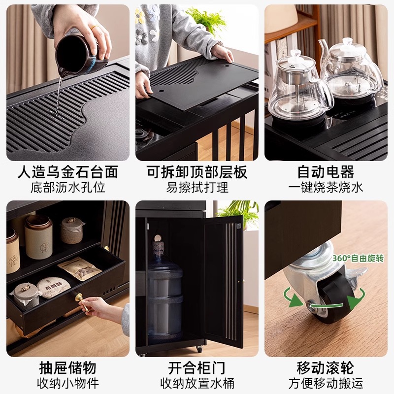 Mobile Small Tea Table Tea Cabinet Home Balcony Tea Table Tea Table Integrated Coffee Table Table Tea Table Full Set of Tea