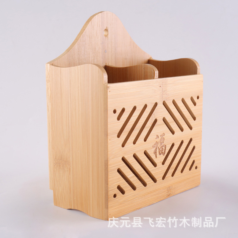Export chopsticks basket kitchen tableware restaurant chopsticks tube chopsticks spoon storage box bamboo household draining chopsticks cage wholesale