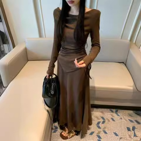 Suit women's autumn and winter irregular waist swing collar long-sleeved top with a set of high waist skirt two-piece set