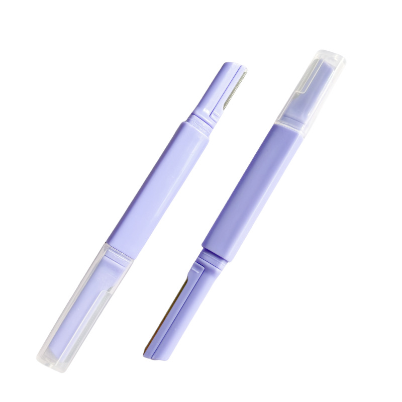 New Purple Double-Headed Eyebrow Trimmer for Women, Special Safety Net Shaver, Long and Short Blade Two-In-One Eyebrow Trimmer
