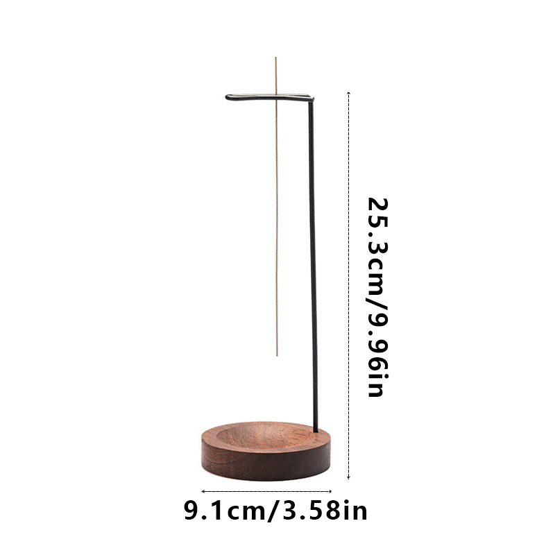 [Cross-border Hot Selling] Iron Solid Wood Incense Burner Bamboo Sticker Incense Insert Zen Indoor Home Decoration Inverted Incense Hanging