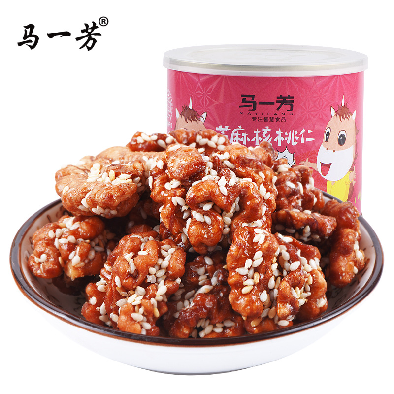 Ma Yifang Amber walnut kernel 100g canned sesame pepper and salt flavor factory wholesale and retail delivery