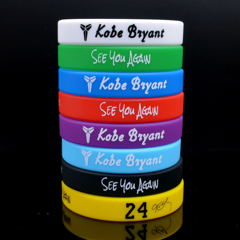 Football Basketball Sports Bracelet Silicone Wristband Men's Kobe James Curry Durant Letter Brother Luminous Bracelet