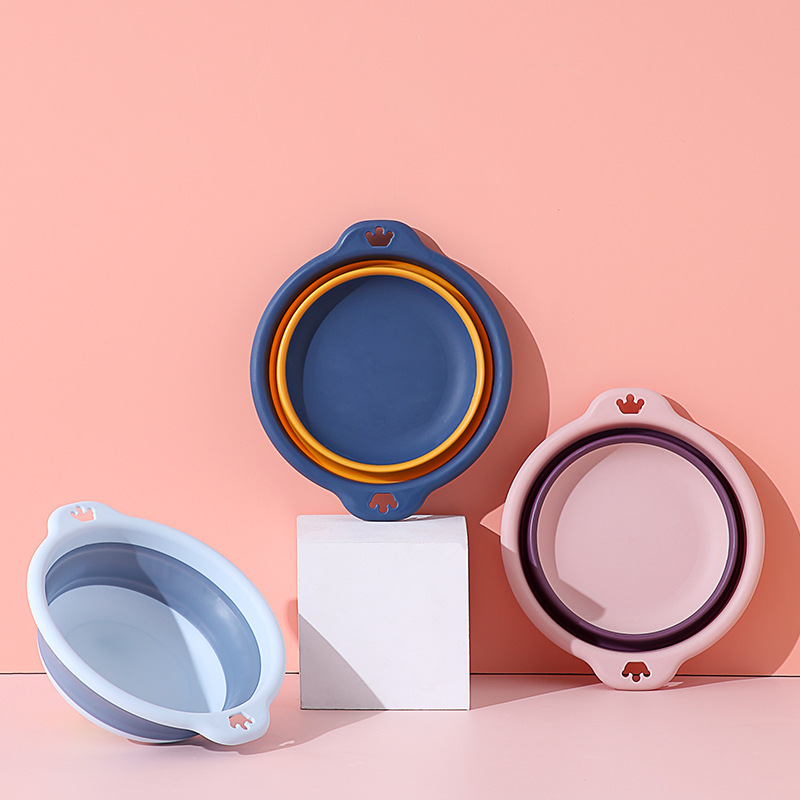 Wanmeng Foldableable Washbasin Home Portable Small Basin Travel Student Dormitory Plastic Laundry Basin