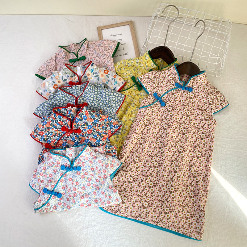 2023 New Dress Children's Hanfu Elegant Tang Dress Ethnic Children's Clothing Children's Princess Dress Girls' Cheongsam