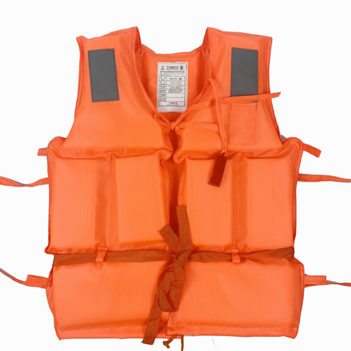 Thickened Foam Adult Orange Life Jacket with Whistle Rafting Swimming Anti-Flood Life Jacket Vest