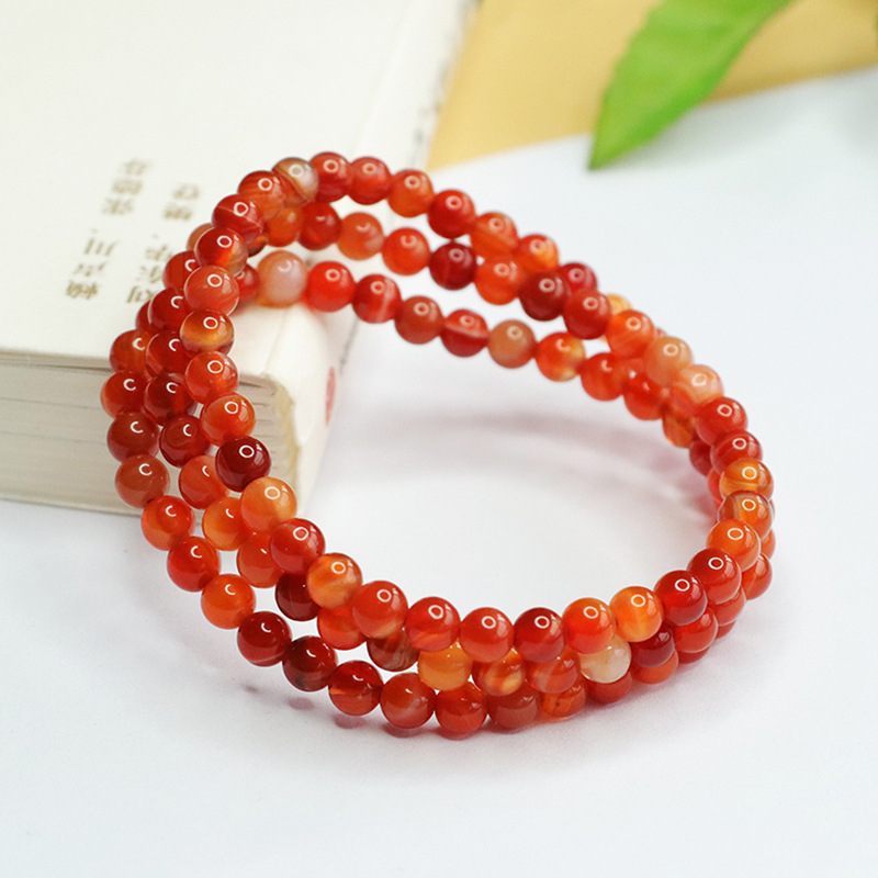 Aiyu red silk agate 108 beads necklace striped chalcedony multi-circle bracelet wholesale generation AY3121401
