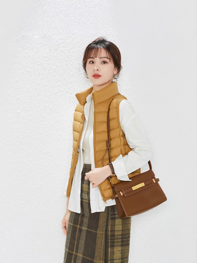Cross-Border Tanktok Autumn and Winter New Lightweight down Jacket Women's Casual Vest Fashion Waistcoat Stand Collar Vest
