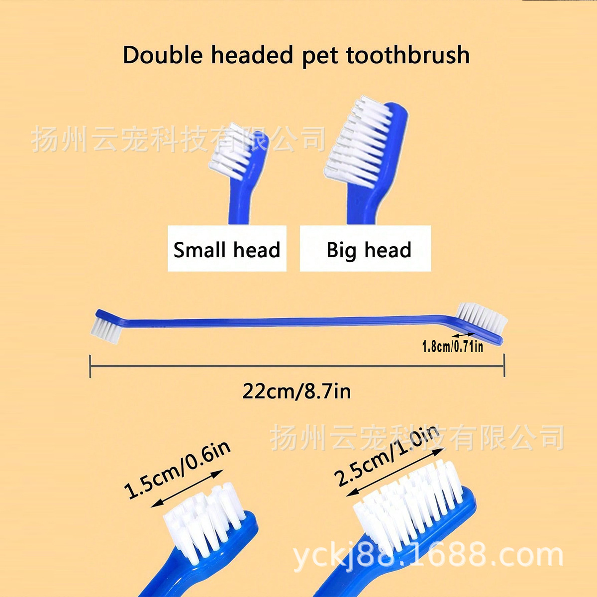 Pet toothbrush pet long handle double head toothbrush dog oral cleaning care soft bristle toothbrush in stock wholesale discount