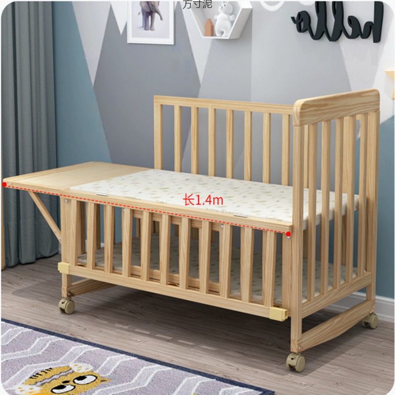 Multifunctional Solid Wood Crib Cradle Bed Kidsren's Bed Variable Desk Baby Bed Removable Bb Bed Export Wholesale