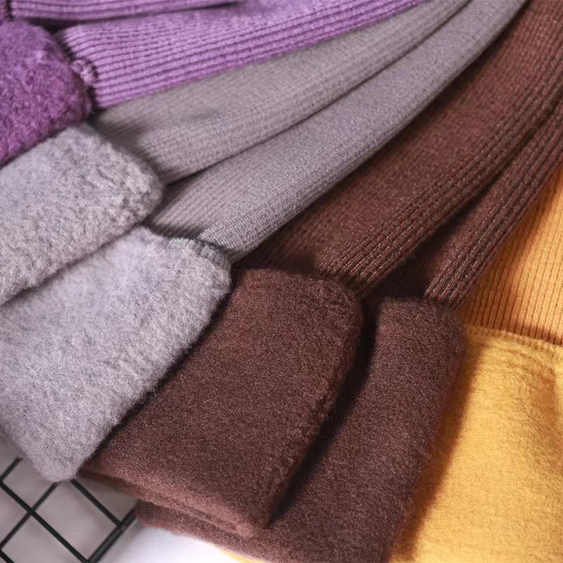 Autumn and winter unisex split-toe snow socks vertical two-toe socks fleece-lined thickened warm mid-barrel clogs flip-flops socks