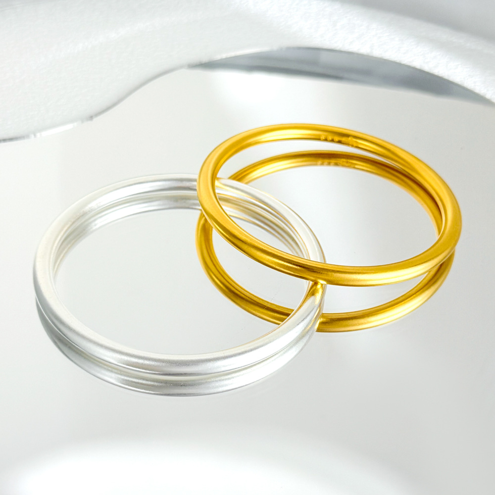 2025 Vietnamese Brass Sand-Gold Ancient Style Plain Ring Bracelet for Women, Handcrafted Sandblasted High-End Wear-Resistant Bracelet with a Sense of Sophistication