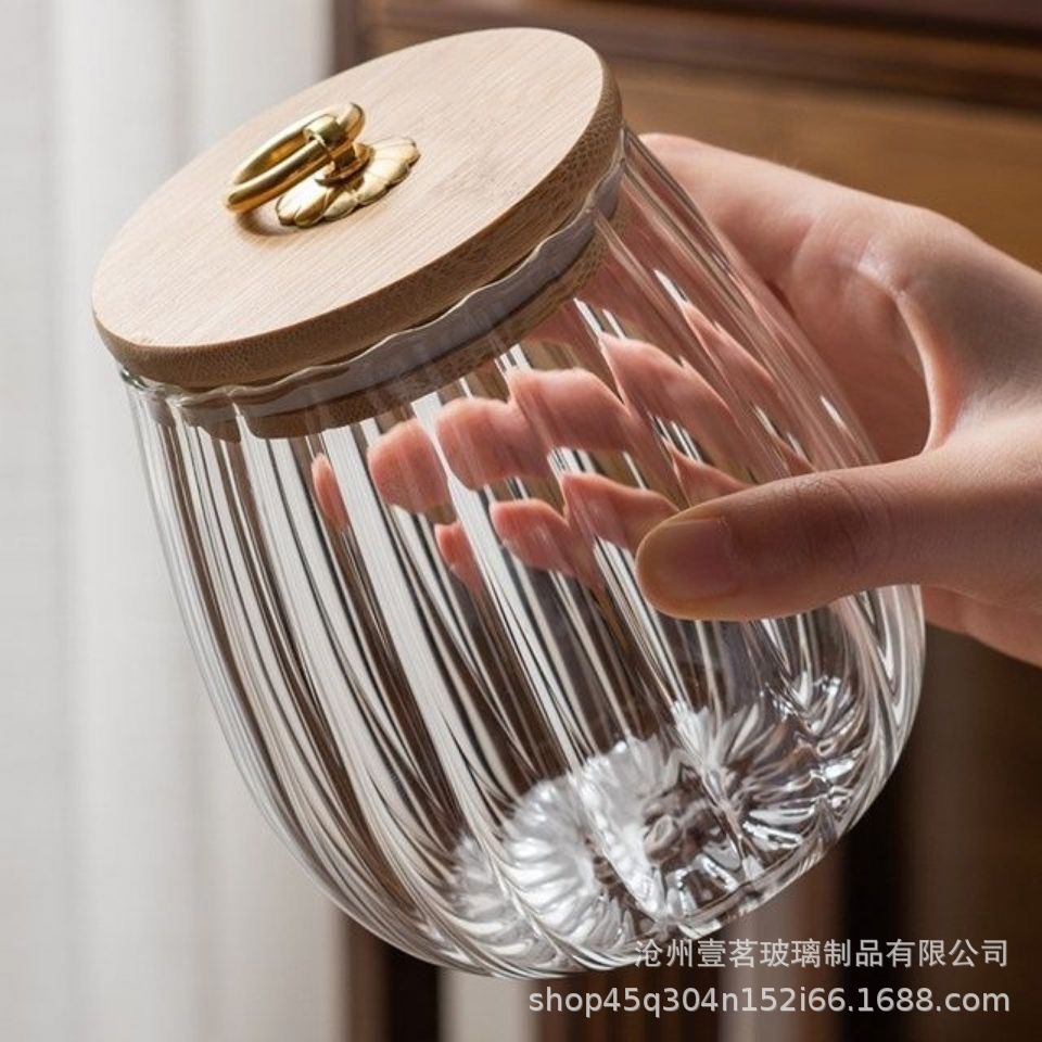 Стеклянная банка в японском стиле для хранения чая, пищевого класса, для хранения семян