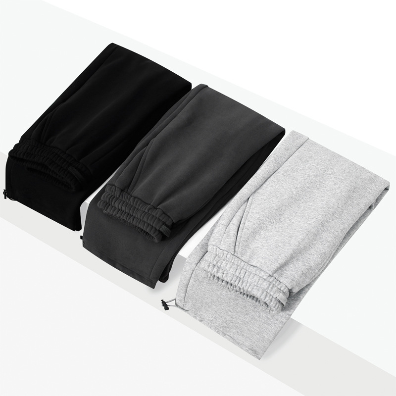 Dengjue Men's Clothing 2025 Autumn 350g Heavyweight Thick Loose Drawstring Jogger Pants Men's Fleece-Lined Sweatpants Heavyweight Long Pants