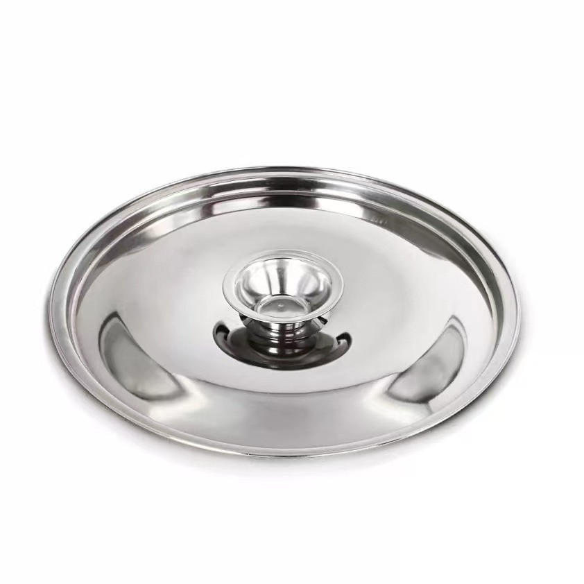 Stainless steel lid 10-34cm barrel lid Universal round seasoning jar lid oil drum lid small pot lid basin lid taste cup lid